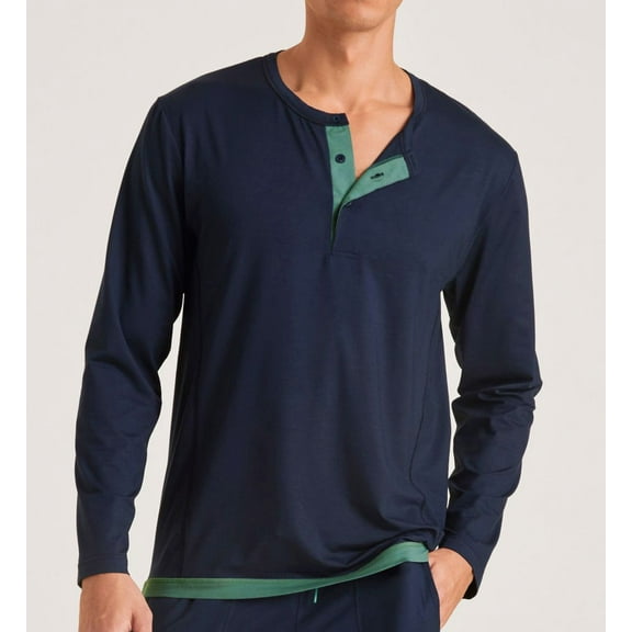 Men's Calida 15783 DSW Balancing Long Sleeve T-Shirt (Dark Sapphire XL)