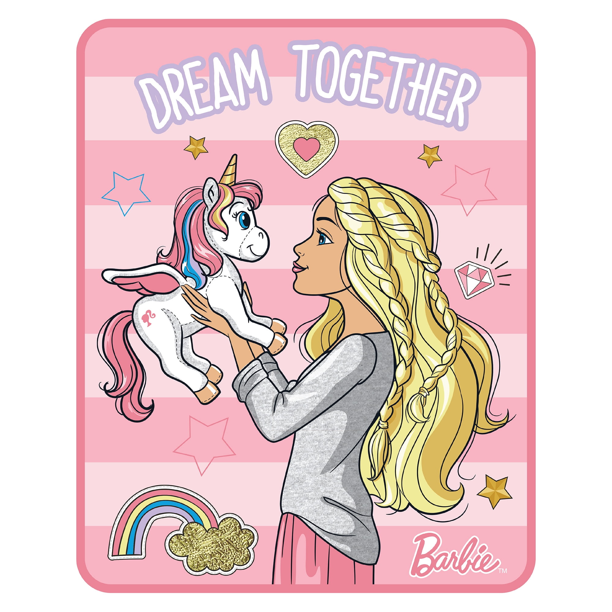 barbie plush blanket