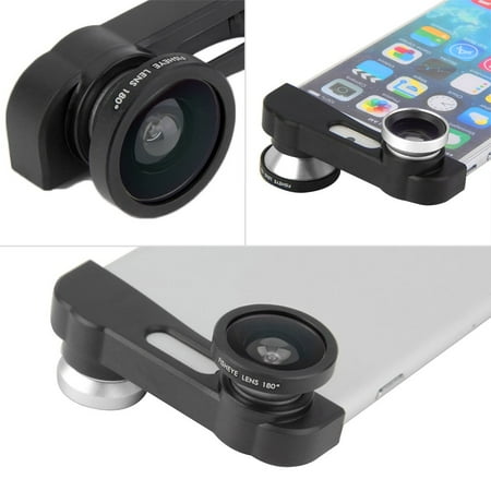3 in 1 Wide Angle Lens,15X Macro Lens,230°Fisheye Lens,Clip-on iPhone Lens Kit Compatible iPhone X/8/7/6s/6 Plus, Samsung and Smartphones