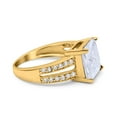 thumbnail image 2 of Yellow Tone, Simulated Cubic Zirconia Size-8 Princess Cut Art Deco Engagement Wedding Bridal Ring 925 Sterling Silver, 2 of 7