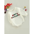 thumbnail image 3 of Sedceaty Infant Baby Christmas Jumpsuit, Cartoon Letter/Santa Claus Print Long Sleeve Round Neck Romper for Boys Girls, 3 of 9