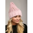 thumbnail image 3 of MIRMARU Women's Winter Knitted Long Pointy Top Faux Fur Trim Beanie Hat., 3 of 3