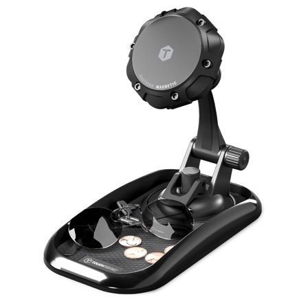 ToughTested MagTough Dash MagSafe Car Mount with Strong Magnet & Non-Slip Dash Tray, 360° Rotation, Cradle-Free Magnetic Dashboard Phone Holder for All Phones