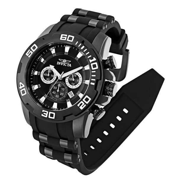 Invicta men's black watch hot sale