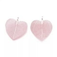 thumbnail image 2 of U8MO 5pcs Natural Brass Big Filigree Leaf Heart Pendants Metal Charms Craft 45~48mm-Pink, 2 of 2