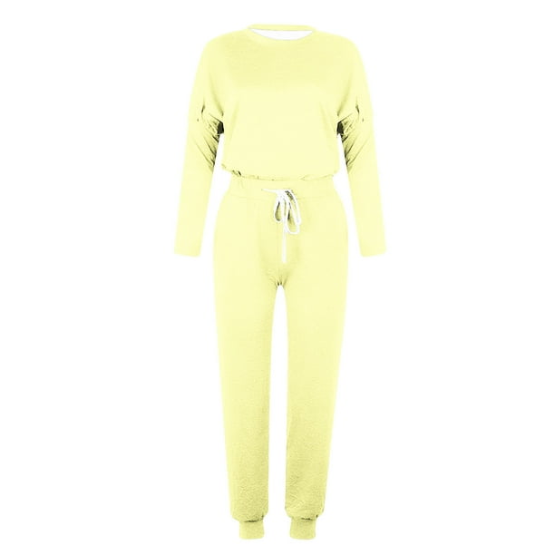 YUGYXL Jogger Sets for Women 2 Piece Lounge Sets Long Sleeve Tops