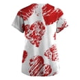 thumbnail image 3 of Lumtrix Valentines Scrubs for Women V Neck Cute Printed Tops Plus Size Medical Shirts Soft Casual Side Slit Nursing Uniform with Pockets Vermilion S, 3 of 3