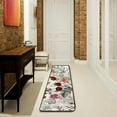 thumbnail image 6 of Kitchen Rugs and Mats Non-Skid Washable Runner Rugs Vintage Red Flowers and Leaves Long 72x24 inch for Floor Cushioned Hallway Entryway Indoor 2x6, 6 of 7