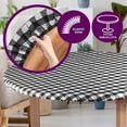thumbnail image 4 of Sorfey Round Dining Table Cover Fitted Checkered Vinyl Table Cloth, Black 42” x 54”, 4 of 6