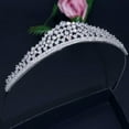thumbnail image 6 of EOEMY Shiny Cz Pageant Queen Bridal Wedding Prom Tiara Crown Hair Accessories Headband, 6 of 7