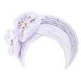 thumbnail image 1 of Minnieouse Gorros de flores brillantes con diamantes de imitación para mujer Sombreros Blanco Minnieouse AP012508-04, 1 of 5