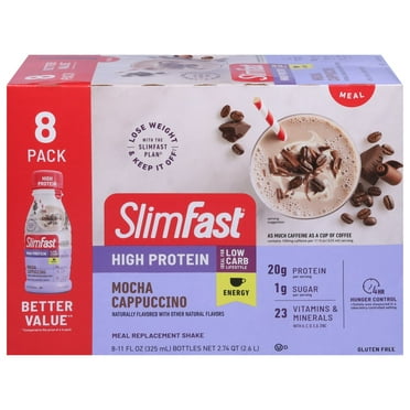 SlimFast High Protein Meal Replacement Shakes - Mocha Cappuccino, 11 oz - 8 pk