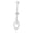 White, variant on AVORA 10K White Gold Simulated Diamond CZ Dangling Fancy Teardrop Belly Button Ring Body Jewelry (14 Gauge)