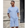 thumbnail image 2 of COOFANDY Mens Short Sets 2 Piece Outfits Summer Casual T Shirts and Shorts Set with Cargo Pockets Athletic Tracksuit, 2 of 6