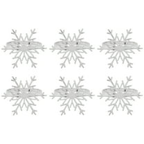 6 Pieces Snowflake Napkin Rings Christmas Snowflake Napkin Holder Rings for Christmas Holiday Table Decoration (Silver)