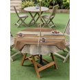 thumbnail image 4 of Outdoor Tablecloths with Umbrella Hole & Zipper, Brown Khaki Wooden Round Tablecloth 54 Inch, Vintage Farmhouse Retro Art Waterproof Table Cloth, Patio/Pool/Picnic Table Covers, 4 of 8