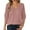 AW1-Pink, variant on GBSYEWXS Women Sweater V-Neck Long Sleeve Pullover Comfortable Solid Color Sweater Soft Blue