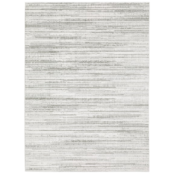 Woven Trends Ferrara - 4154W - Modern Style, Distressed Striped Pattern, Pet & Family Friendly, Living Room, Dining Room, Office, Low Pile Polyester Area Rug in White - 3' X 5'