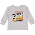 thumbnail image 3 of Inktastic Three and Digging It Bulldozer 3rd Birthday Boys or Girls Long Sleeve Toddler T-Shirt, 3 of 5
