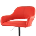 thumbnail image 5 of Elama 2 Piece Adjustable Faux Leather Bar Stool in Red with Chrome Base, 5 of 9