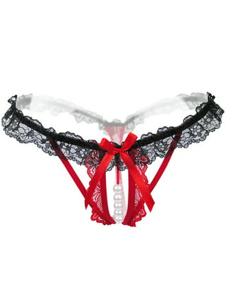 Lacy Line Sexy Open Crotch G-String Panties With Front Tassel