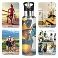 thumbnail image 5 of Duck and Fish with Sunglasses Sports Bottle with Straw Stainless Steel Water Jug Portable Thermal Cup Leak-proof 1000ML, 5 of 9
