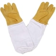 thumbnail image 1 of Guantes de apicultura, guantes de protección de piel de cabra manga larga duradero perfecto para el principiante apicultor amarillo, 1 of 7