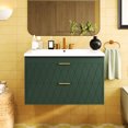 thumbnail image 6 of Wall Mounted Bathroom Vanity With 2 Drawers - Resin Sink For Functional Bathrooms 30'' Storage Cabinet Modern, 6 of 7