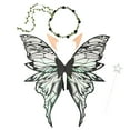 thumbnail image 2 of Fairy Wings Set Adult,Fairy Wings for Adults Dress Up Sparkling Sheer Wings Butterfly Fairy Halloween Costume Angel Wings,Christmas Gifts Toys,Christmas Toys Ideas,with Ears Wand Flower Headband, 2 of 7