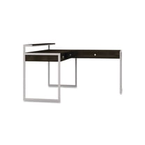 Whalen Asherton L-Shaped Corner Desk, 60" x 60" x 35.88" (Left) and 30" (Right), Fawn Aged Oak/Titanium