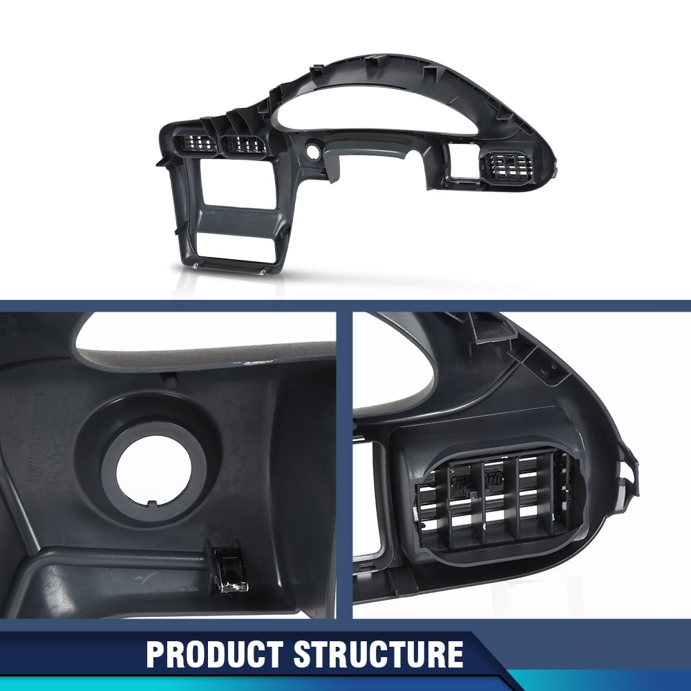 Dash Panel Speedometer Trim Bezel Fit for Chevy Cavalier 2000-2005 Surround Trim Panel Dashbard Dark Gray