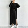 thumbnail image 5 of Feancey Women Sweater Dress Set Knit Bodycon Dresses & Long Cardigan 2 Piece Outfits Fall Sleeveless Slit Maxi Dresses Black M, 5 of 10