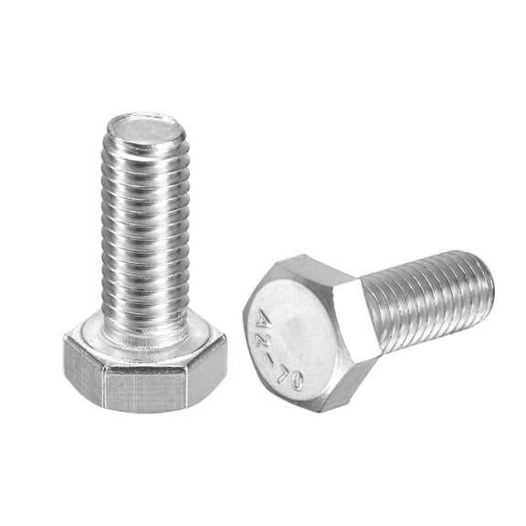 2Pack M8-1.25 x 20mm Left Hand Hex Head Bolt, 304 Stainless Steel Reverse Fully Threaded Fastener Screws Bolts for Machinery, Automobiles and Construction
