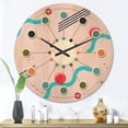 thumbnail image 2 of Designart 'Geometrical Abstract Retro Pattern III' Mid-Century Modern Wood Wall Clock, 2 of 5