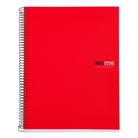 Miquelrius 8.25 x 11.75 A4 Wirebound Notebook, 6-Subject, Graph Paper (Red)