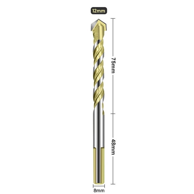 1pc 5/6/8/10/12mm Multifunctional Drill Bit for Ceramic Tile Wood Metal Concrete 12mm