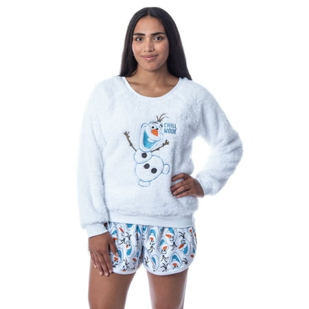 

Disney Womens Frozen Olaf Chill Mode Sweater and Shorts Sleep Pajama Set