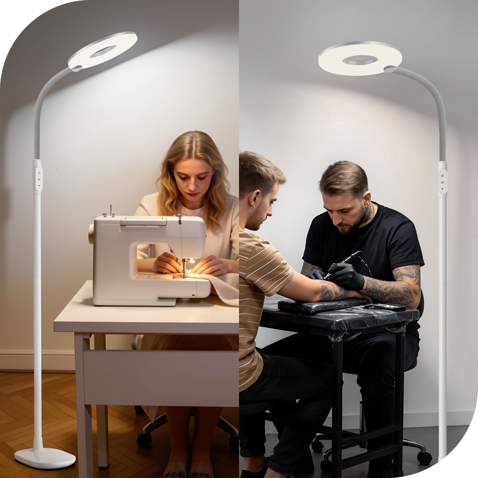 NATYSWAN Floor Lamps for Living Room,Super Bright Torchiere with Touch Control,70in Dimmable Gooseneck Tall Standing Lamp for Corner, Living Room, Bedroom, Reading, Office