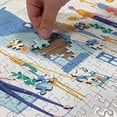 thumbnail image 4 of Ambesonne Painting Jigsaw Puzzle Durable Cardboard, Artists Model Lady Drawing, 1000 pcs, Pale Blue and Ceil Blue, 4 of 5