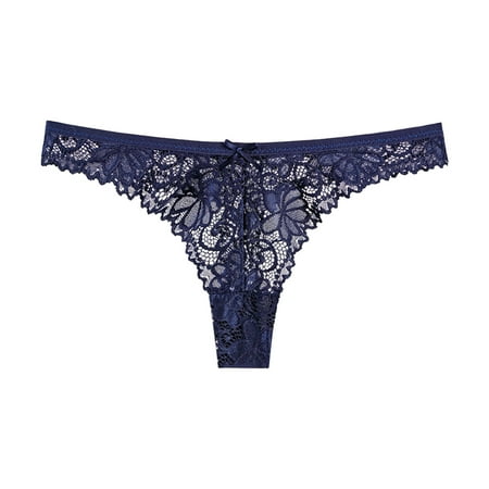 Womens Panties Dark Blue Lace Thong Cute Womens Underwear Underwear Women Pack Cheeky M