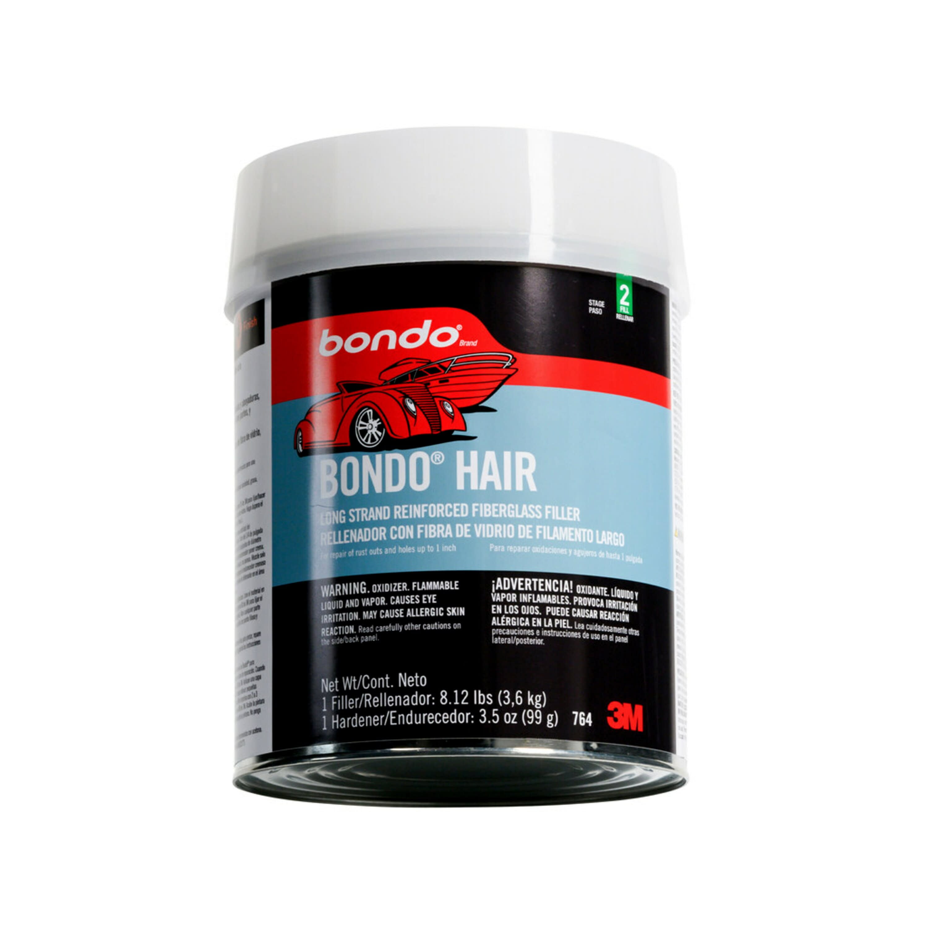 Bondo Hair Long Strand Fiberglass Reinforced Filler, 00764, Gallon