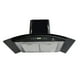 thumbnail image 1 of Campana extractora touch SUPRA para pared de acero inoxidable negro y cristal curvo Con control remoto, 1 of 6