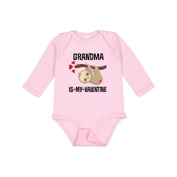 Inktastic My Grandma is My Valentine Boys or Girls Long Sleeve Baby Bodysuit