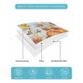 thumbnail image 5 of Quilts Twin Size, Orange Fall Pumpkins Soft Comforter Bedding Set for Bed, Thanksgiving Botanical Blue Lightweight Quilted Bedspread with Pillow Cover(2 Pieces) for All Season, 68x86 Inch, 5 of 6