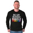 thumbnail image 4 of Big Gay Bearded Funcle Uncle Rainbow Men's Big & Tall Long Sleeve Graphic Tee Brisco Brands 3X, 4 of 5