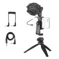 thumbnail image 1 of Kit Completo para Grabación de Video con Teléfono: Micrófono Condensador Cardioide, Trípode de Mesa Ajustable, Soporte para Móvil con Ranura Fría, Cable de Audio 3.5mm TRS & TRRS, Funda de Cuero y, 1 of 6