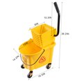 thumbnail image 3 of MATTHEW CLEANING Commercial Mop Bucket INCL.2 Pack Mop Head with Side Press Wringer On Wheels,Heavy Duty Tandem Portable Floor Cleaning Wavebrake,Ideal for Household,Industrial,Restaurant,30 Quart, 3 of 6