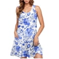 thumbnail image 4 of Uaswgudfs Sleeveless Floral Embellished Midi Dress for Women - Summer Casual Sundress with Functional Pockets & Flowy Tank Design, 4 of 5
