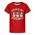 thumbnail image 5 of XAOFW Kid T-Shirts Fashionable Christmas Short Sleeve Boys Girls O-Neck Printed Letter Snowman Lightweight Color Block Spring Summer Home Club Party Tee Shirts, 5 of 5