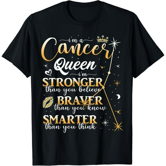 Cancer Zodiac Sign June July Birthday Women Girls Queen T-Shirt mens t shirt,black,women,funny,misfits,men,journey